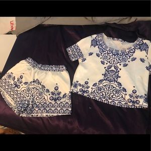 SHEIN matching crop top and shorts set